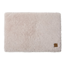 Beige Faux Fur Crate Dog Bed